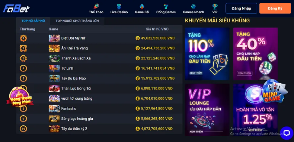 Giao diện cá cược thể thao và trò chơi nổ hũ trên nền tảng sportsbet nổ hũ